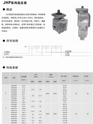 JHP3112,高壓齒輪泵 - 儀器交易網(wǎng)